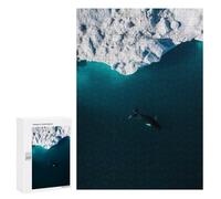 Puzzles 300 PCS pour Adolescents Arctic Humpback Whale from Above Puzzles pour Adultes Jeu De Réflexion Cadeau d'anniversaire Difficile À Compléter 300 PCS