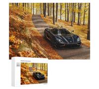 Puzzles 300 PCS pour Adolescents Autumn Drive Luxury Car in Golden Forest Puzzles pour Adultes Jeux Relaxants Difficulté Défi Éducatif Difficile 300 PCS