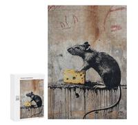 Puzzles 300 PCS pour Adolescents Bansky Rat Cheese Art Jeu De Puzzle Casse-tête Anti-Stress Stimulant À Compléter 300 PCS