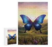 Puzzles 300 PCS pour Adolescents Beautiful Blue Butterfly Puzzle Adulte Jeu Familial Une Œuvre d'art À Offrir en Cadeau À Toute La Famille 300 PCS
