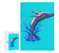 Puzzles 300 PCS pour Adolescents Beautiful Whale Jumping Puzzles pour Adultes Jeu De Réflexion Cadeau d'anniversaire Difficile À Compléter 300 PCS