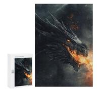 Puzzles 300 PCS pour Adolescents Black Fire Dragon Puzzle Adulte Jeu Familial Une Œuvre d'art À Offrir en Cadeau À Toute La Famille 300 PCS