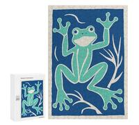 Puzzles 300 PCS pour Adolescents Blue Crazy Frog Puzzles pour Adultes Jeux Amusants Difficile Difficile À Compléter 300 PCS