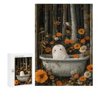 Puzzles 300 PCS pour Adolescents Boho Ghost Bathtube Forest Jeu De Puzzle Casse-tête Anti-Stress Stimulant À Compléter 300 PCS