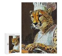 `Puzzles 300 PCS pour Adolescents Chef Leopard Puzzles pour Adultes Jeux De Détente Découpe De Précision Offre Spéciale Cadeaux pour Toute La Famille 300 PCS