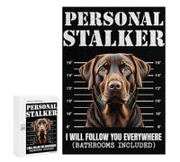 Puzzles 300 PCS pour Adolescents Chocolate Labrador Stalker Mugshot Puzzles pour Adultes Jeu De Réflexion Cadeau d'anniversaire Difficile À Compléter 300 PCS