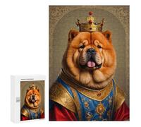 Puzzles 300 PCS pour Adolescents Chow Chow Dog King Puzzle pour Adultes : Un Jeu Manuel Amusant Et Humoristique pour Un Anniversaire Ou Noël 300 PCS