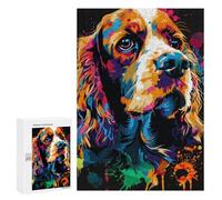 Puzzles 300 PCS pour Adolescents Colorful Abstract Dog Art Print-37 Puzzles pour Adultes Améliore La Mémoire Interaction Parent-Enfant Jouet Jeu Intellectuel 300 PCS