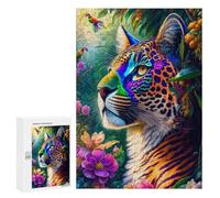 Puzzles 300 PCS pour Adolescents Colorful Amazon Jaguar Puzzles pour Adultes Jeux Amusants Difficile Difficile À Compléter 300 PCS