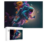 Puzzles 300 PCS pour Adolescents Colorful Astronaut in Space -2 Puzzles pour Adultes Jeux Relaxants Difficulté Défi Éducatif Difficile 300 PCS