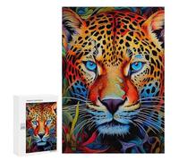 Puzzles 300 PCS pour Adolescents Colorful Leopard Portrait-28 Puzzles pour Adultes Jeux Relaxants Difficulté Défi Éducatif Difficile 300 PCS