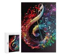 Puzzles 300 PCS pour Adolescents Colorful Musical Harmony Artwork Puzzles pour Adultes Jeux Relaxants Difficulté Défi Éducatif Difficile 300 PCS