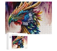 Puzzles 300 PCS pour Adolescents Colorful Mythical Dragon Art Print Jeux De Puzzle Relaxants Améliorent La Mémoire Offrez-Les en Cadeau À Toute La Famille 300 PCS