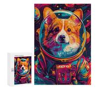 Puzzles 300 PCS pour Adolescents Corgi Astronaut Space Puzzles pour Adultes - Jouets À Faire Soi-même, mais Aussi Un Défi Éducatif Amusant Et Humoristique 300 PCS