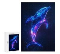 `Puzzles 300 PCS pour Adolescents Cosmic Space Dolphin Puzzles pour Adultes Jeux De Détente Découpe De Précision Offre Spéciale Cadeaux pour Toute La Famille 300 PCS