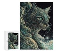 Puzzles 300 PCS pour Adolescents Cougar Japanese Art Puzzles pour Adultes À Monter Soi-même - Jeux Éducatifs Et Amusants en Famille 300 PCS