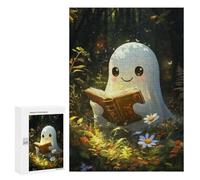 `Puzzles 300 PCS pour Adolescents Cute Ghost Reading Puzzles pour Adultes Jeux De Détente Découpe De Précision Offre Spéciale Cadeaux pour Toute La Famille 300 PCS