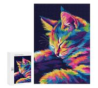 Puzzles 300 PCS pour Adolescents Cute Popart Pixel Cat Puzzles pour Adultes - Jeux De Construction - Analyse Et Logique - Idées Cadeaux pour Toute La Famille 300 PCS