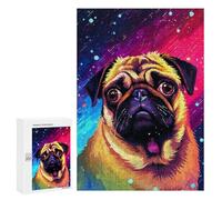 Puzzles 300 PCS pour Adolescents Cute Pug Pixel Art Puzzles pour Adultes À Monter Soi-même - Jeux Éducatifs Et Amusants en Famille 300 PCS