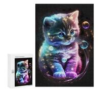 Puzzles 300 PCS pour Adolescents Cute Universe Kitten Puzzle pour Adultes : Un Jeu Manuel Amusant Et Humoristique pour Un Anniversaire Ou Noël 300 PCS