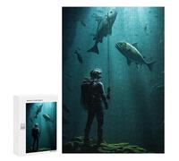 Puzzles 300 PCS pour Adolescents Diving Deep Sea with Fish Puzzles pour Adultes Décoration Murale Jouet Difficile, Difficile, Stimulant À Compléter 300 PCS