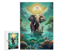 Puzzles 300 PCS pour Adolescents Elephant Journey on Water Jeux De Puzzle Relaxants Améliorent La Mémoire Offrez-Les en Cadeau À Toute La Famille 300 PCS