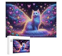 Puzzles 300 PCS pour Adolescents Enchanted Butterfly Cat Garden -1 Jeux De Puzzle Relaxants Améliorent La Mémoire Offrez-Les en Cadeau À Toute La Famille 300 PCS