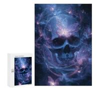 Puzzles 300 PCS pour Adolescents Enchanted Butterfly Skull Artwork Puzzles pour Adultes Améliore La Mémoire Interaction Parent-Enfant Jouet Jeu Intellectuel 300 PCS
