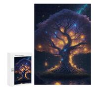 Puzzles 300 PCS pour Adolescents Enchanted Glowing Tree Puzzle pour Adultes : Un Jeu Manuel Amusant Et Humoristique pour Un Anniversaire Ou Noël 300 PCS