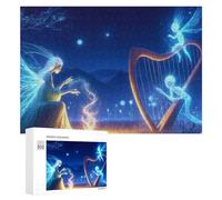 Puzzles 300 PCS pour Adolescents Enchanted Night Harp Dance Puzzles pour Adultes Jeux Relaxants Difficulté Défi Éducatif Difficile 300 PCS