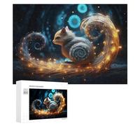 Puzzles 300 PCS pour Adolescents Enchanted Squirrel with Spiral Tail Puzzle pour Adultes Jeux Amusants Une Œuvre d'art Aidez Votre Cerveau À Faire Travailler 300 PCS