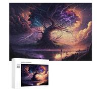 Puzzles 300 PCS pour Adolescents Enchanted Tree Lightning Storm -1 Puzzles pour Adultes - Jeux De Construction - Analyse Et Logique - Idées Cadeaux pour Toute La Famille 300 PCS