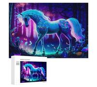 Puzzles 300 PCS pour Adolescents Enchanted Unicorn in Mystical Forest Jeux De Puzzle Relaxants Améliorent La Mémoire Offrez-Les en Cadeau À Toute La Famille 300 PCS