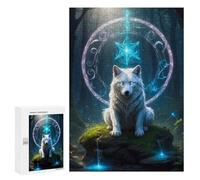 Puzzles 300 PCS pour Adolescents Enchanted Wolf in Mystic Forest Puzzle pour Adultes : Un Jeu Manuel Amusant Et Humoristique pour Un Anniversaire Ou Noël 300 PCS