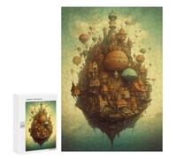 `Puzzles 300 PCS pour Adolescents Fantasy Floating Island -2 Puzzles pour Adultes Jeux De Détente Découpe De Précision Offre Spéciale Cadeaux pour Toute La Famille 300 PCS