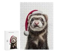 Puzzles 300 PCS pour Adolescents Festive Ferret Portrait Puzzles pour Adultes Décoration Murale Jouet Difficile, Difficile, Stimulant À Compléter 300 PCS