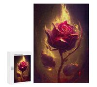 Puzzles 300 PCS pour Adolescents Flaming Rose Artwork-1 Puzzles pour Adultes Décoration Murale Jouet Difficile, Difficile, Stimulant À Compléter 300 PCS