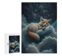 Puzzles 300 PCS pour Adolescents Fox Dreams in Clouds Jeu De Puzzle Casse-tête Anti-Stress Stimulant À Compléter 300 PCS