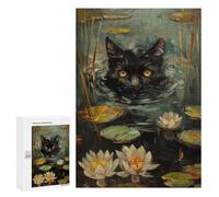 Puzzles 300 PCS pour Adolescents Funny Cat Hiding in Water Puzzles pour Adultes Jeux De Détente Décoration Murale Idéal comme Cadeau pour Toute La Famille 300 PCS