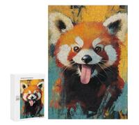 Puzzles 300 PCS pour Adolescents Funny Red Panda Smiling Puzzle Adulte Jeu Familial Une Œuvre d'art À Offrir en Cadeau À Toute La Famille 300 PCS