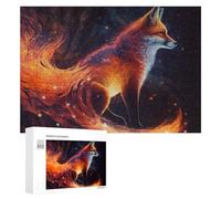 Puzzles 300 PCS pour Adolescents Galactic Fox Celestial Majesty Puzzle pour Adultes Jeux Amusants Une Œuvre d'art Aidez Votre Cerveau À Faire Travailler 300 PCS