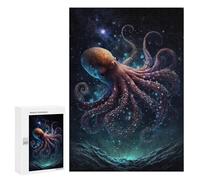 Puzzles 300 PCS pour Adolescents Galactic Octopus Art Print-1 Puzzles pour Adultes Améliore La Mémoire Interaction Parent-Enfant Jouet Jeu Intellectuel 300 PCS
