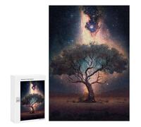 Puzzles 300 PCS pour Adolescents Galactic Tree in Desert Puzzle pour Adultes : Un Jeu Manuel Amusant Et Humoristique pour Un Anniversaire Ou Noël 300 PCS