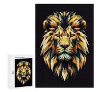 Puzzles 300 PCS pour Adolescents Geometric Lion Puzzles pour Adultes Jeux Amusants Difficile Difficile À Compléter 300 PCS
