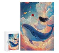 Puzzles 300 PCS pour Adolescents Girl on Whale in Sky Puzzles pour Adultes Jeu De Réflexion Cadeau d'anniversaire Difficile À Compléter 300 PCS