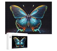 Puzzles 300 PCS pour Adolescents Glowing Neon Butterfly Artwork Jeux De Puzzle Relaxants Améliorent La Mémoire Offrez-Les en Cadeau À Toute La Famille 300 PCS