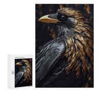 Puzzles 300 PCS pour Adolescents Golden Raven in Black Jeu De Puzzle Casse-tête Anti-Stress Stimulant À Compléter 300 PCS
