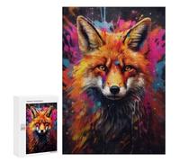 Puzzles 300 PCS pour Adolescents Graffiti Splatter Fox Wall Puzzles pour Adultes Jeux De Détente Décoration Murale Idéal comme Cadeau pour Toute La Famille 300 PCS