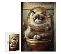 Puzzles 300 PCS pour Adolescents Grumpy Cat Reading Book-3 Puzzles pour Adultes Améliore La Mémoire Interaction Parent-Enfant Jouet Jeu Intellectuel 300 PCS