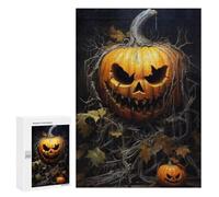 Puzzles 300 PCS pour Adolescents Halloween Jack-o'-Lantern Decorations Puzzle pour Adultes Jouets Anti-Stress Modèle À Assembler Cadeau d'anniversaire, Cadeaux, 300 PCS